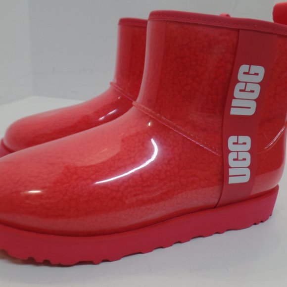 UGG Plush Women's Classic Clear Mini Fashion Boot Lava Flow Sz 9 Brand New - Picture 4 of 15